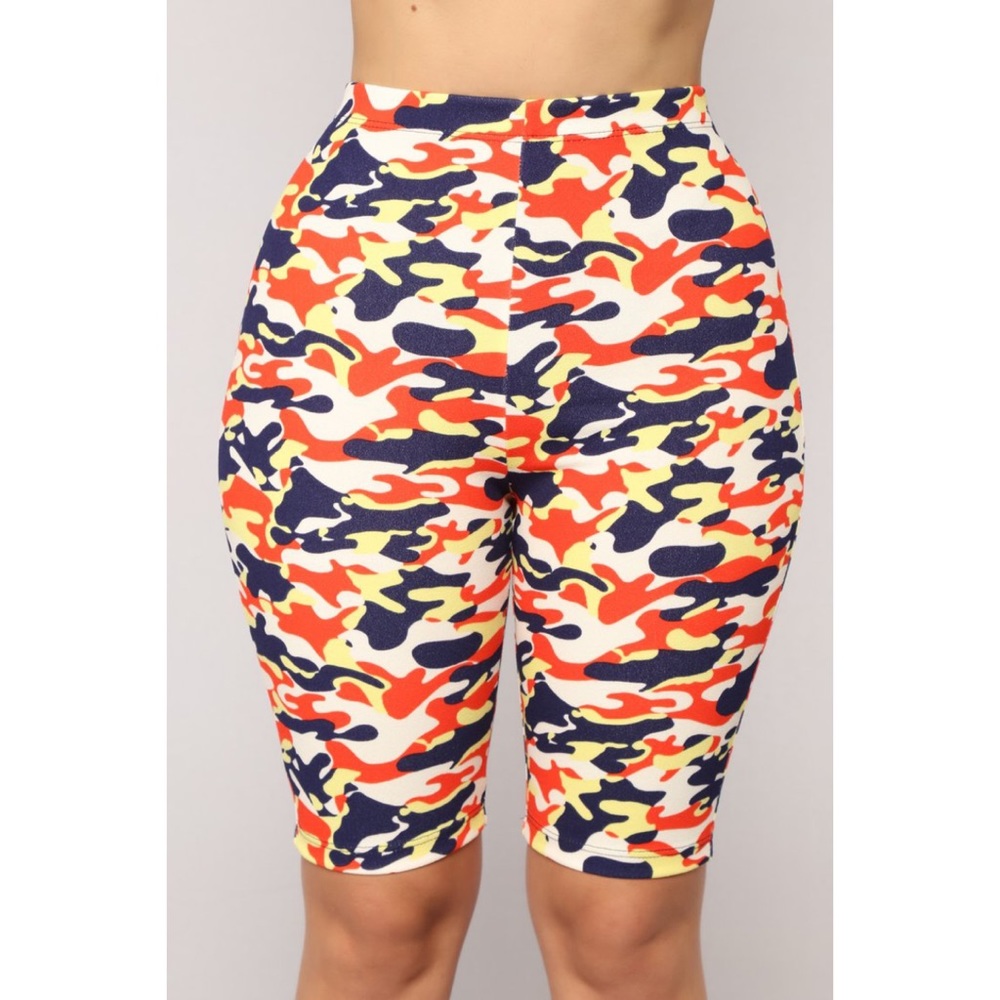 Camo biker shorts